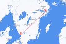 Lennot Halmstadista, Ruotsista Tukholmaan, Ruotsiin