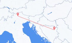 Flug frá Bolzano, Ítalíu til Tuzla, Bosníu og Hersegóvínu