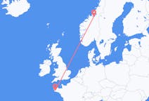 Flights from Quimper, France to Trondheim, Norway