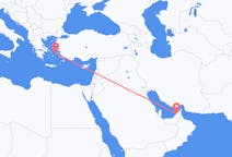Vluchten van Dubai, Verenigde Arabische Emiraten naar Ikaria, Griekenland
