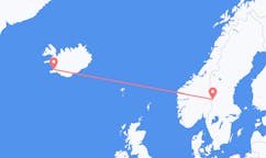Flyreiser fra byen Reykjavik, Island til byen Rörbäcksnäs, Sverige