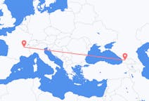 Flyrejser fra Kutaisi, Georgien til Lyon, Frankrig