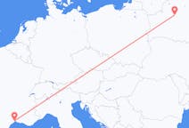 Vluchten van Minsk, Belarus naar Montpellier, Frankrijk