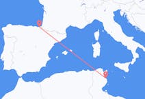 出发地 突尼斯出发地 莫纳斯提尔目的地 西班牙圣塞巴斯蒂安的航班