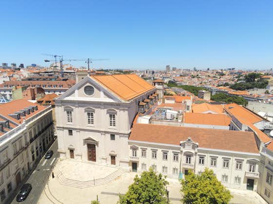 The Sao Roque Church and the Lisbon townscape on a sunny day, Portugal.