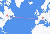 Flyreiser fra Saguenay, Canada til Genova, Italia