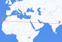 Flyreiser fra Durgapur, India til Las Palmas de Gran Canaria, Spania