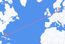 Flyreiser fra George Town, Bahamas til Karlskrona, Sverige