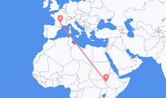 Flüge von Gambela, Äthiopien nach Rodez, Frankreich