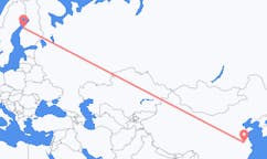 Flyrejser fra Nanjing, Kina til Karleby, Finland