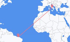 Flyreiser fra Parnaíba, Brasil til Napoli, Italia
