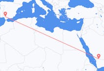Flyreiser fra Najran, Saudi-Arabia til Sevilla, Spania