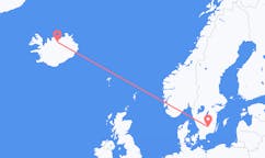 Flights from the city of Växjö, Sweden to the city of Akureyri, Iceland