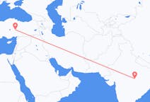 出发地 印度贾巴尔普尔目的地 土耳其開塞利的航班