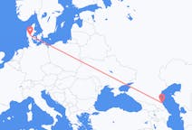 Flyg från Machatjkala, Ryssland till Billund, Danmark