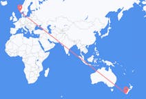 Vluchten van Invercargill, Nieuw-Zeeland naar Stavanger, Noorwegen