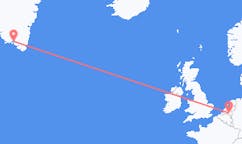 Flyg från Narsaq, Grönland till Eindhoven, Nederländerna