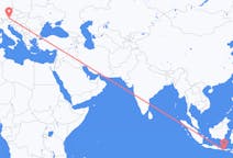 Flug frá Praya, Lombok, Indónesíu til Salzburg, Austurríki