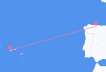 Loty z miasta Horta, Azores do miasta Asturia