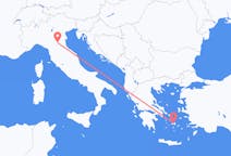 Vluchten van Bologna, Italië naar Naxos, Griekenland