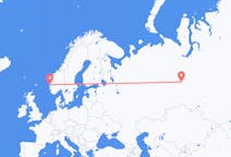Fly fra Khanty-Mansiysk til Bergen