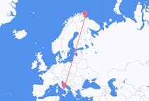 出发地 挪威出发地 希尔克内斯目的地 意大利那不勒斯的航班