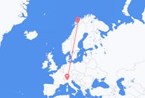 Vuelos de Narvik, Noruega a Milán, Italia