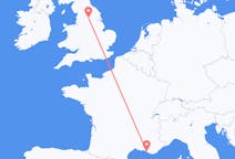 Flyg från Marseille, Frankrike till Leeds, England