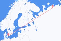 Vluchten van Naryan-Mar naar Kopenhagen