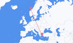 Flights from Kristiansund, Norway to Mykonos, Greece