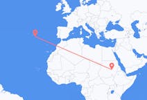 Flyrejser fra Khartoum, Sudan til Ponta Delgada, Portugal
