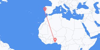 Flyreiser fra Benin til Portugal