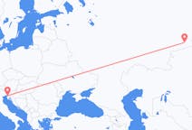 Fly fra Kurgan, Kurgan Oblast til Trieste