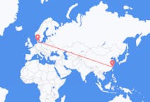 Flyg från Wenzhou, Kina till Billund, Danmark