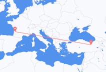 Vluchten van Erzincan, Turkije naar Bordeaux, Frankrijk
