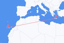 Vluchten van Iraklion, Griekenland naar Tenerife, Spanje