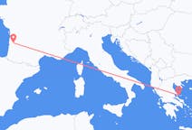 出发地 希腊出发地 斯基亚索斯目的地 法国波尔多的航班