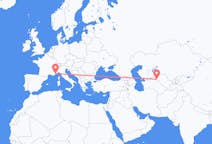 Flyrejser fra Urgentj, Usbekistan til Nice, Frankrig