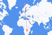 Flyrejser fra Victoria Falls, Zimbabwe til Narvik, Norge