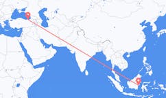 出发地 印度尼西亚巴厘巴板目的地 土耳其特拉布宗的航班