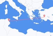 出发地 突尼斯恩菲达目的地 土耳其代尼茲利的航班