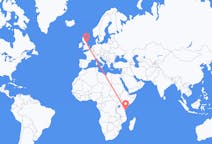 Flights from Pemba Island, Tanzania to Durham, England, the United Kingdom