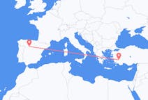 Flyreiser fra Valladolid, Spania til Denizli, Tyrkia
