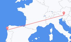 Flyreiser fra Klagenfurt, Østerrike til Vigo, Spania