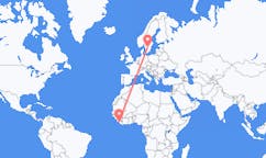Flyg från Monrovia, Liberia till Jönköping, Sverige