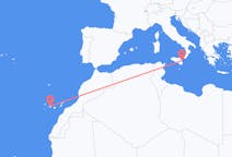 Flyg från Teneriffa, Spanien till Catania, Italien