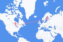 Vluchten van Thunder Bay, Canada naar Helsinki, Finland