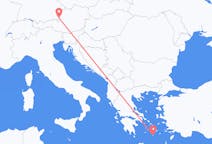 Flights from Santorini in Greece to Salzburg in Austria