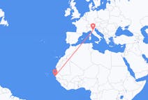 Vluchten van Dakar, Senegal naar Bologna, Italië