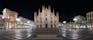 photo of night panoramic view of Duomo square in Milano,Italy.